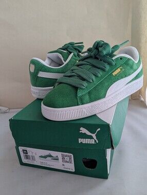 Puma Suede XL PS Kids Archive Green Sneakers Shoes Youth Size 2 396578